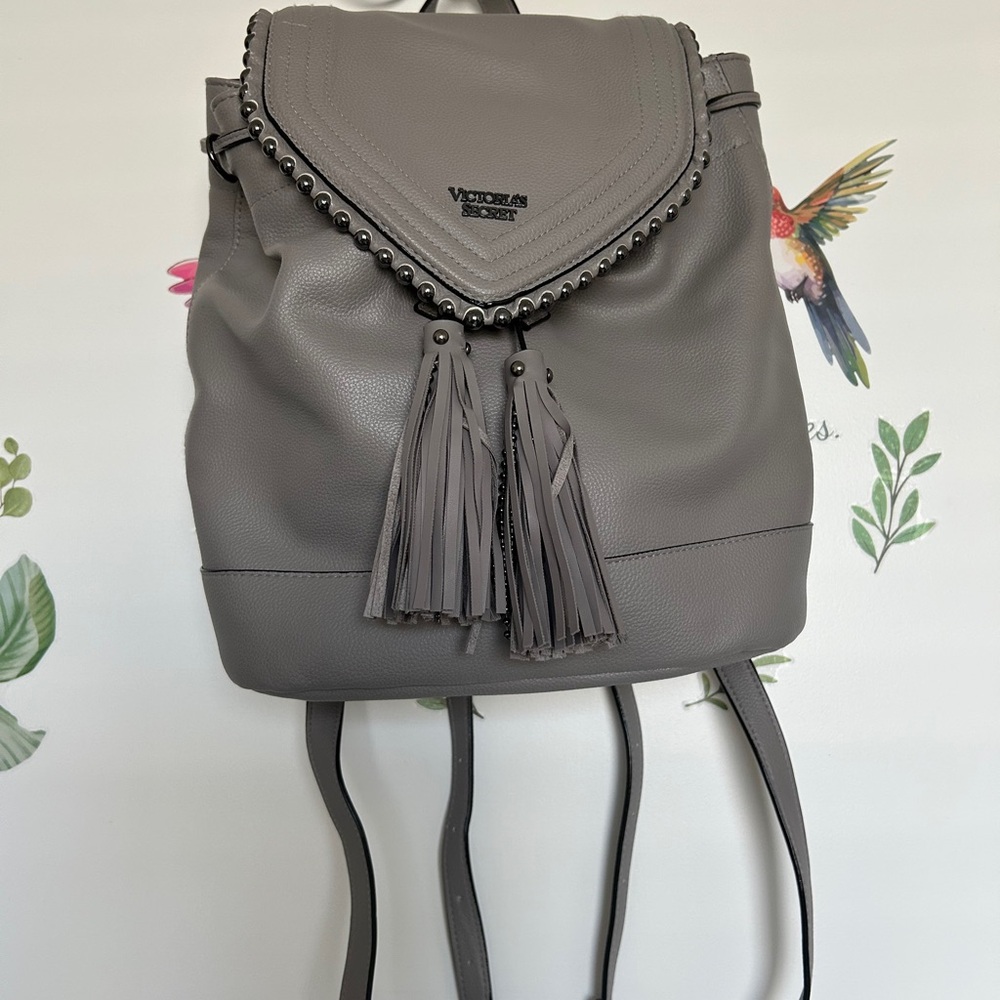 Victoria's Secret Charcoal Backpack with Tassels